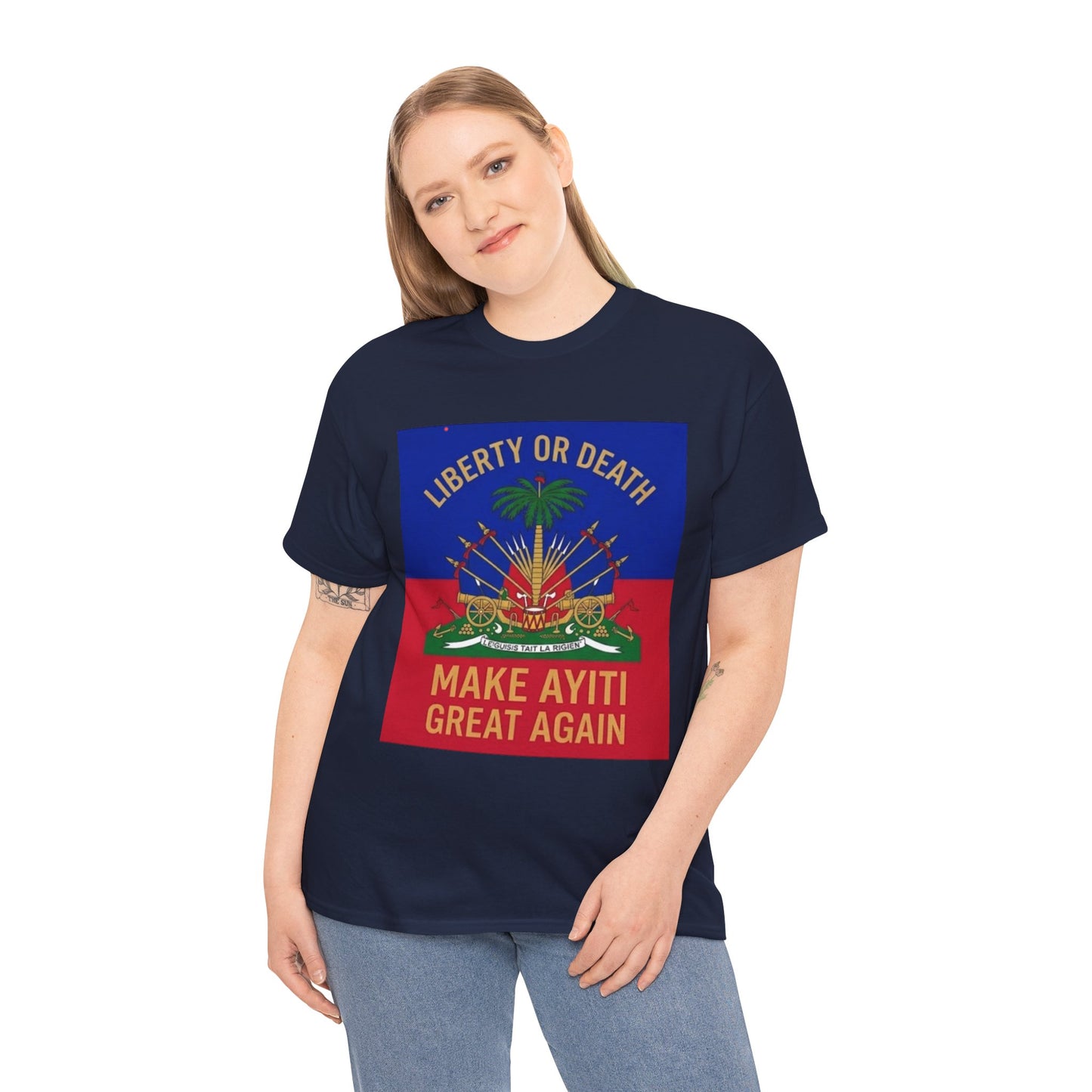 Make Ayiti Great Again T-Shirt | Haitian Flag Coat of Arms, Liberty or Death