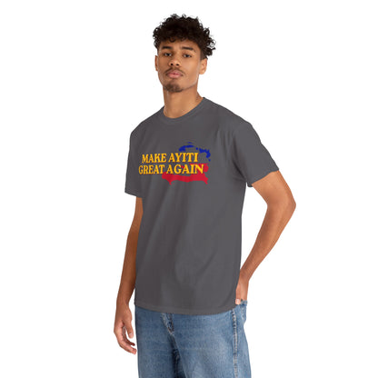 Make Ayiti Great Again T-Shirt | Haiti Flag Map Tee
