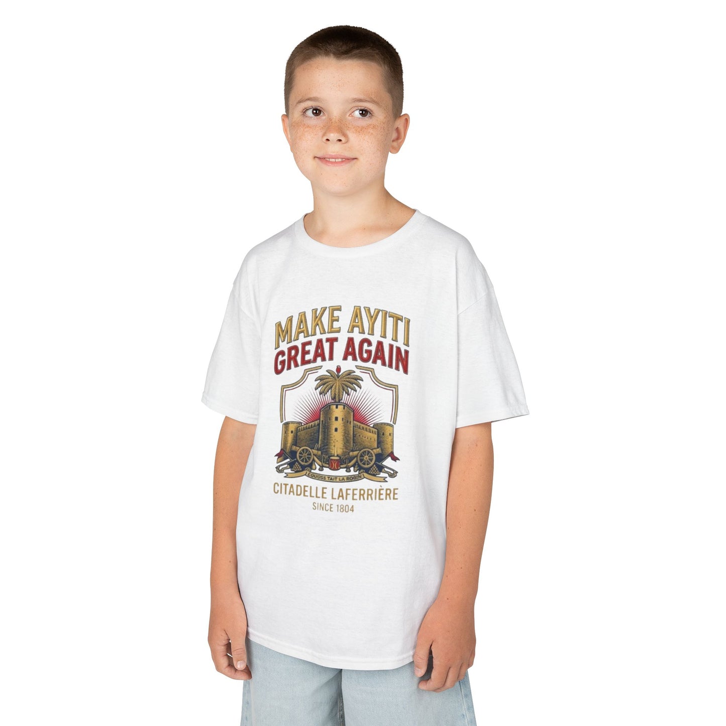 Make Ayiti Great Again kids T-Shirt | Citadelle Laferrière illustration