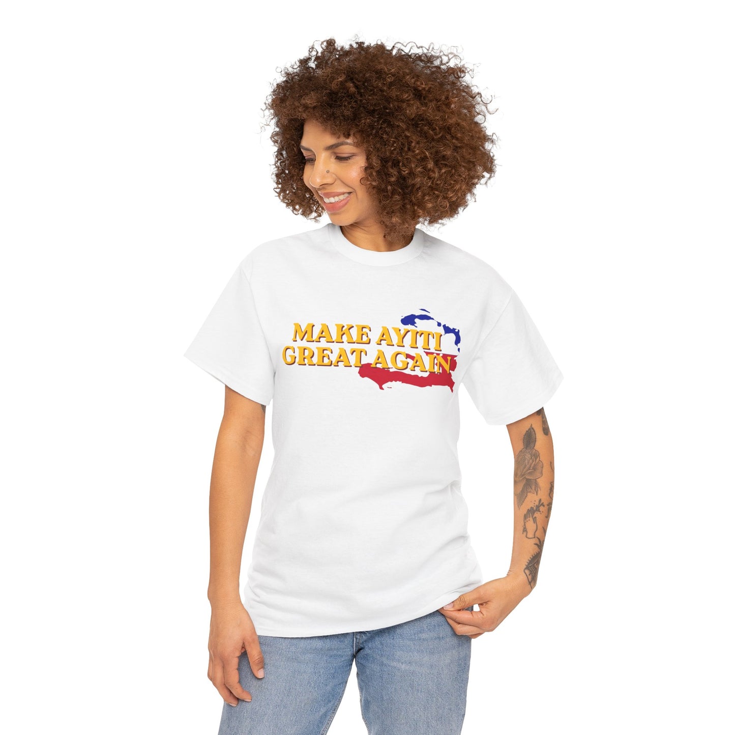 Make Ayiti Great Again T-Shirt | Haiti Flag Map Tee