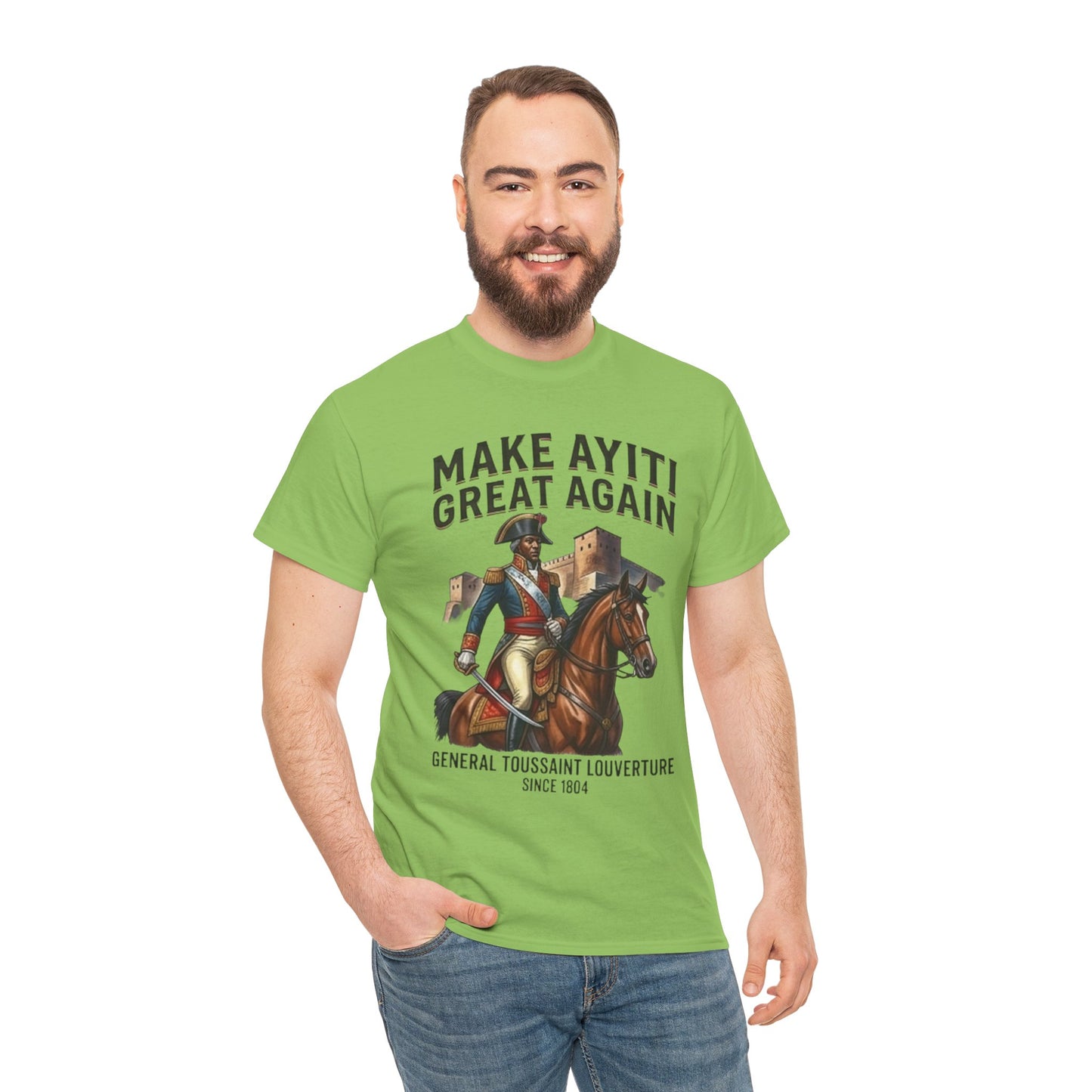Make Ayiti Great Again T-Shirt | Toussaint Louverture Horse Illustration