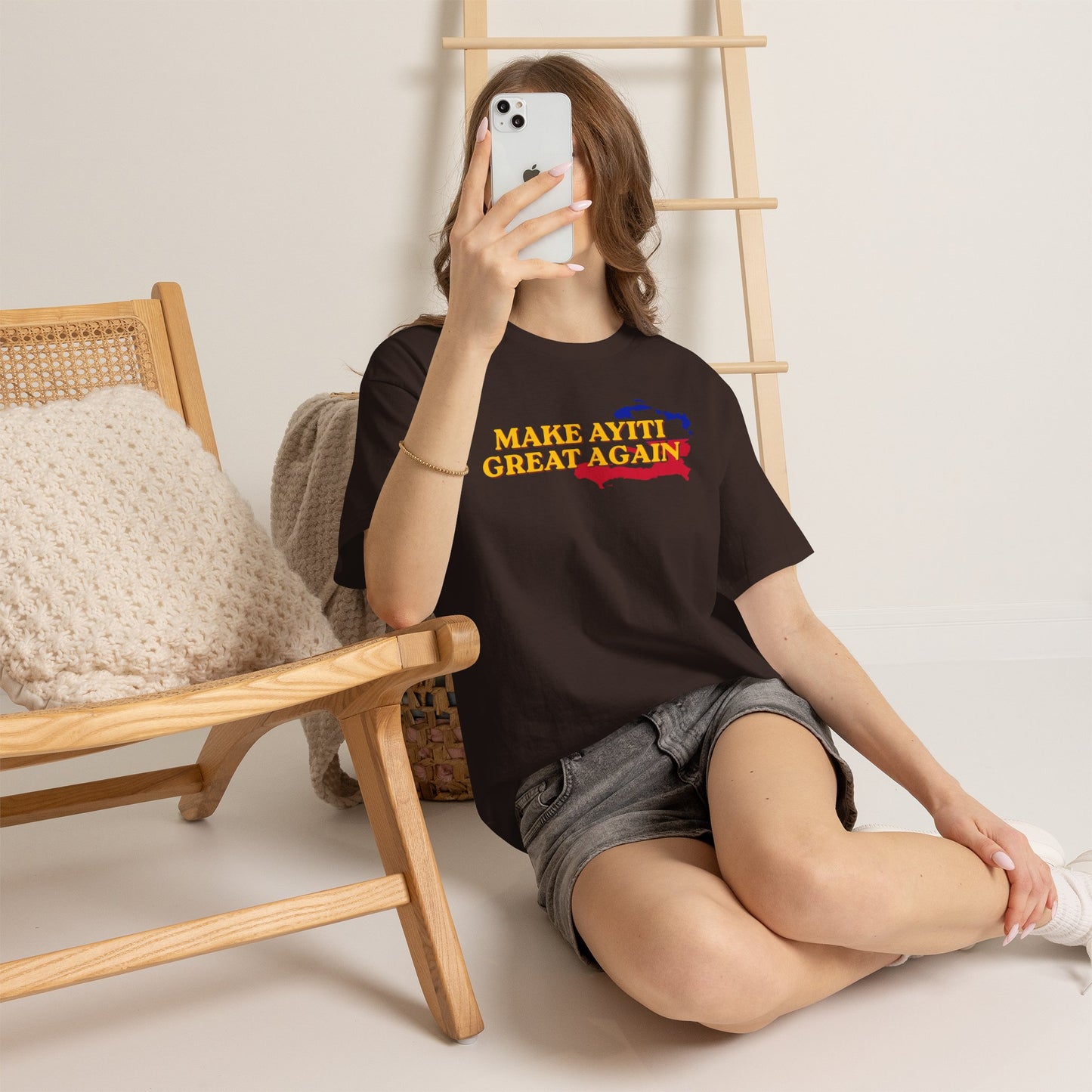 Make Ayiti Great Again T-Shirt | Haiti Flag Map Tee