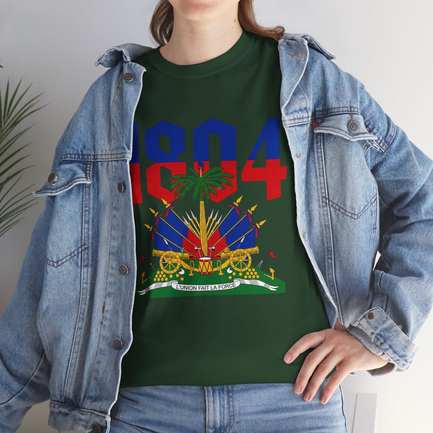 1804 Haitian Coat of Arms Tee | Neg Lakay Portrait Tee, Haitian Heritage Shirt