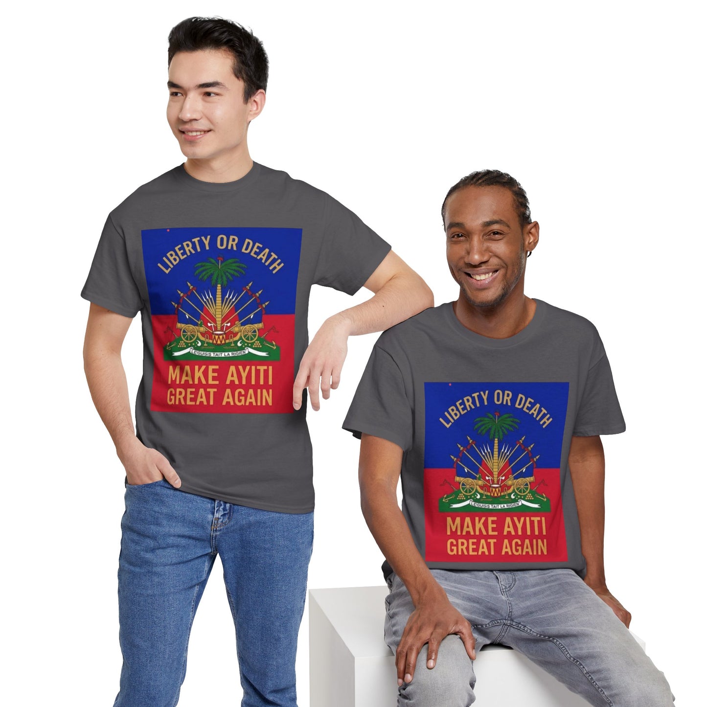 Make Ayiti Great Again T-Shirt | Haitian Flag Coat of Arms, Liberty or Death