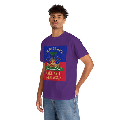 Make Ayiti Great Again T-Shirt | Haitian Flag Coat of Arms, Liberty or Death