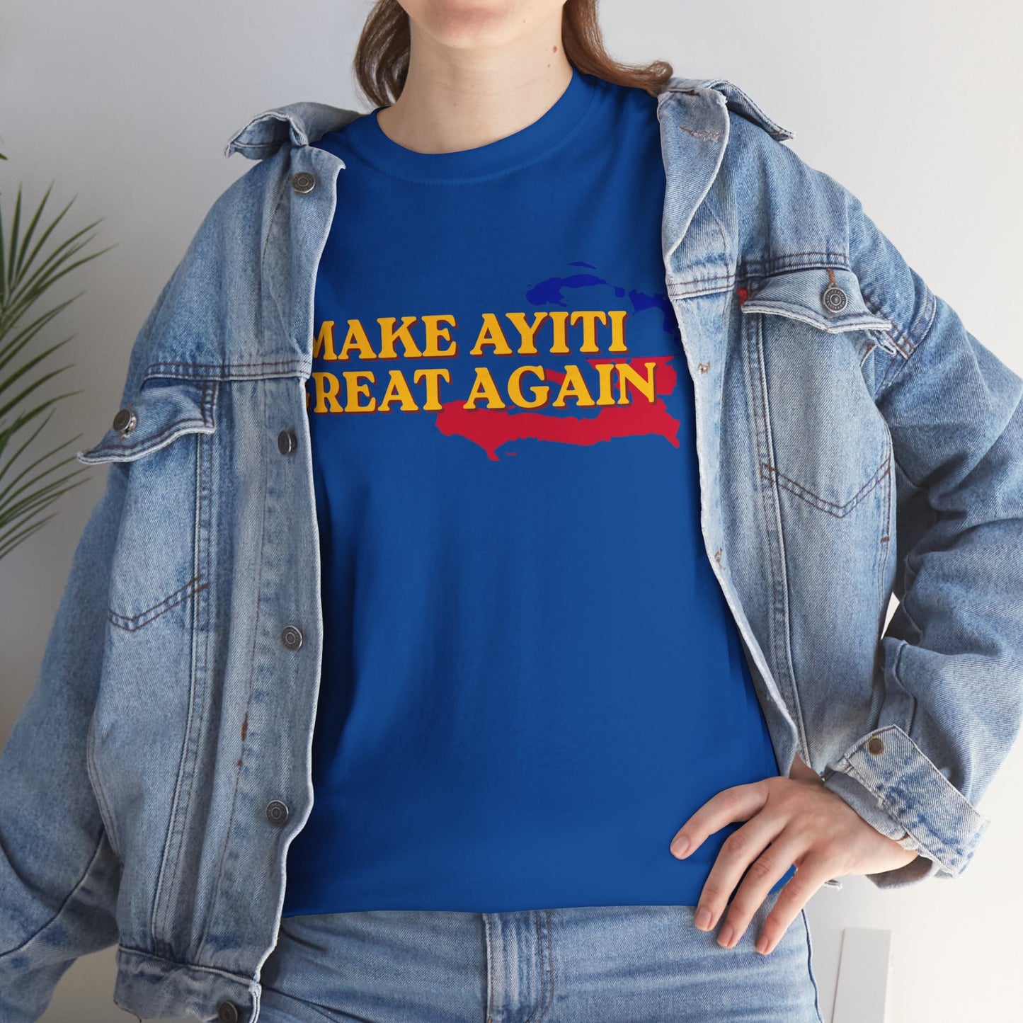 Make Ayiti Great Again T-Shirt | Haiti Flag Map Tee