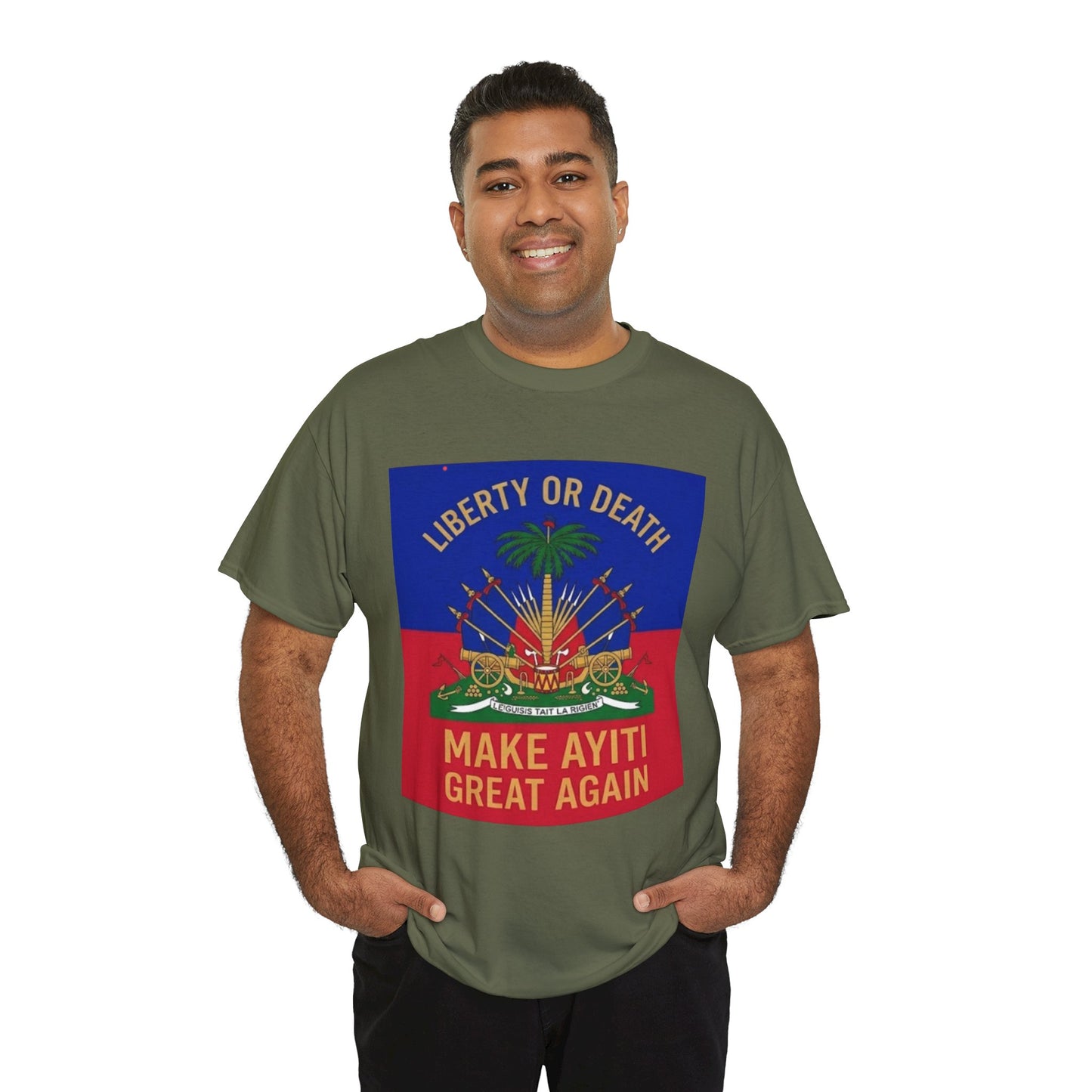 Make Ayiti Great Again T-Shirt | Haitian Flag Coat of Arms, Liberty or Death