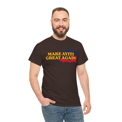 Make Ayiti Great Again T-Shirt | Haiti Flag Map Tee