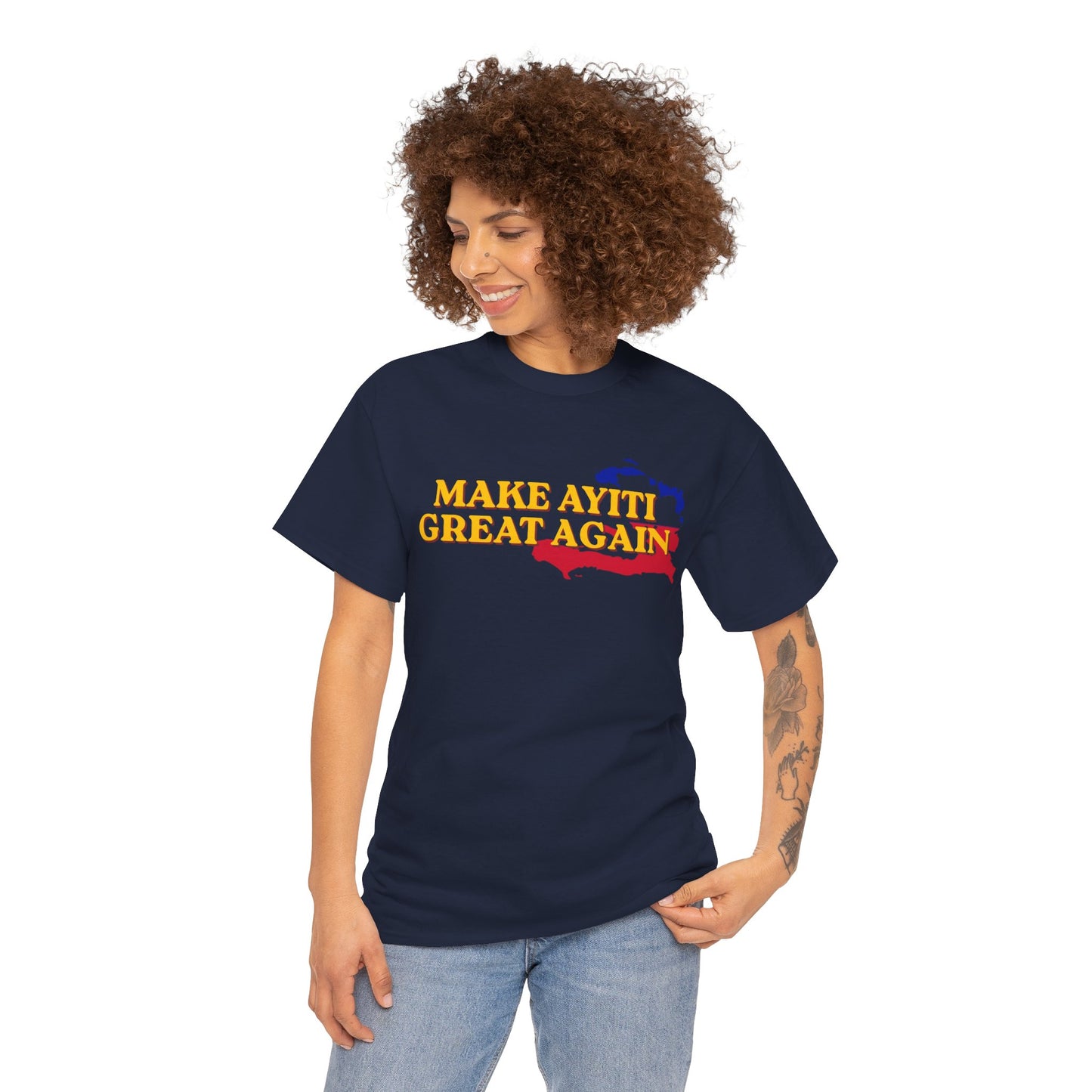 Make Ayiti Great Again T-Shirt | Haiti Flag Map Tee