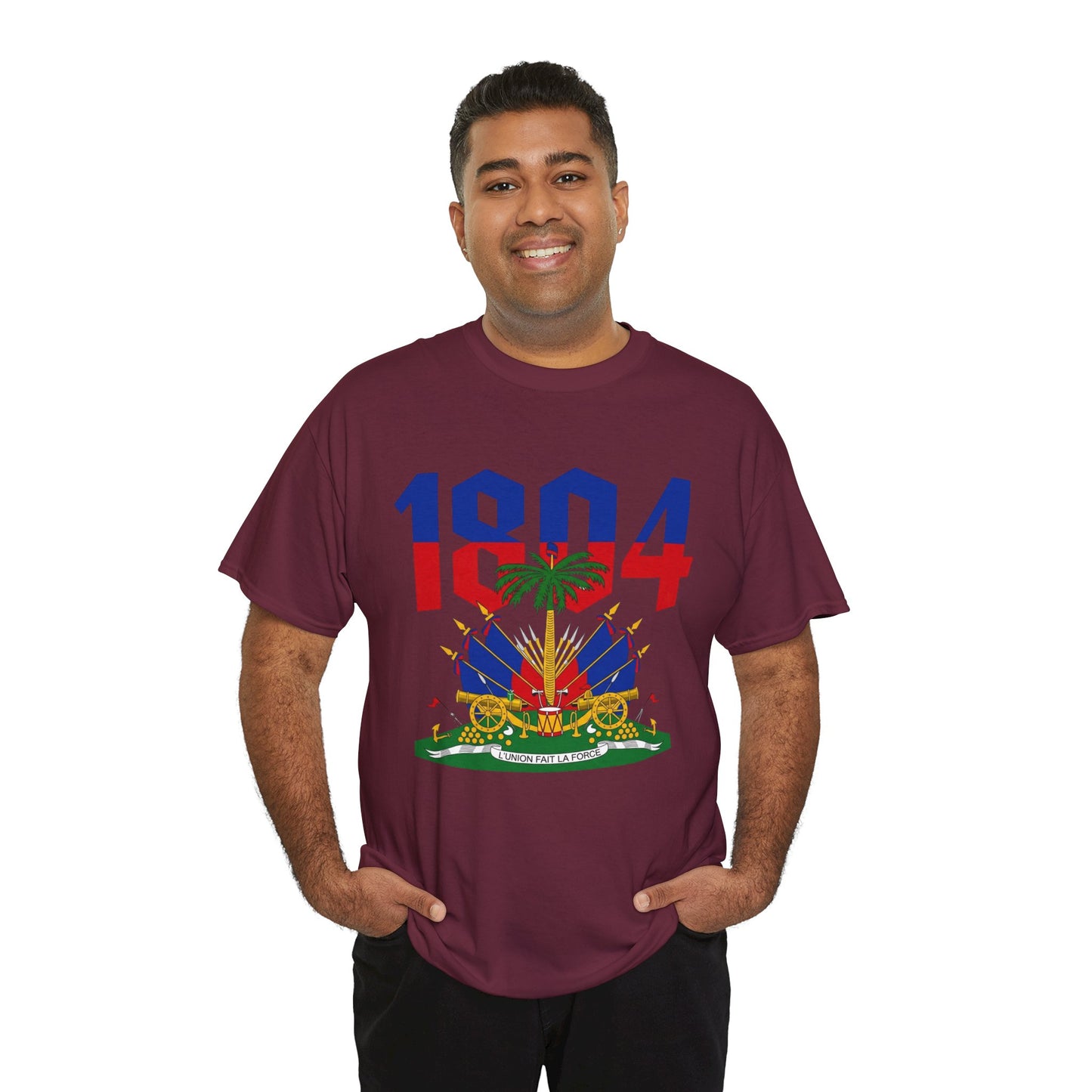 1804 Haitian Coat of Arms Tee | Neg Lakay Portrait Tee, Haitian Heritage Shirt