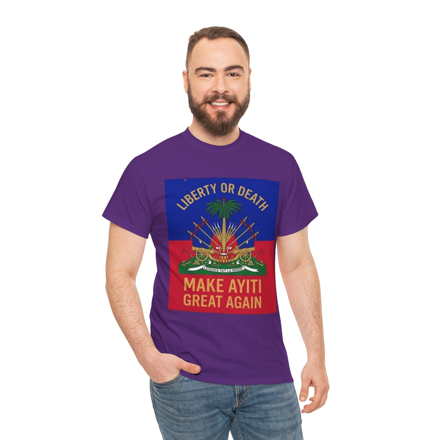 Make Ayiti Great Again T-Shirt | Haitian Flag Coat of Arms, Liberty or Death