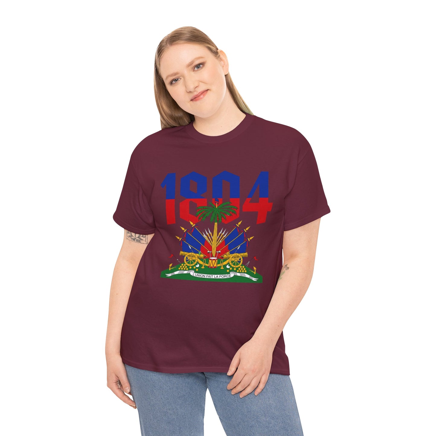 1804 Haitian Coat of Arms Tee | Neg Lakay Portrait Tee, Haitian Heritage Shirt
