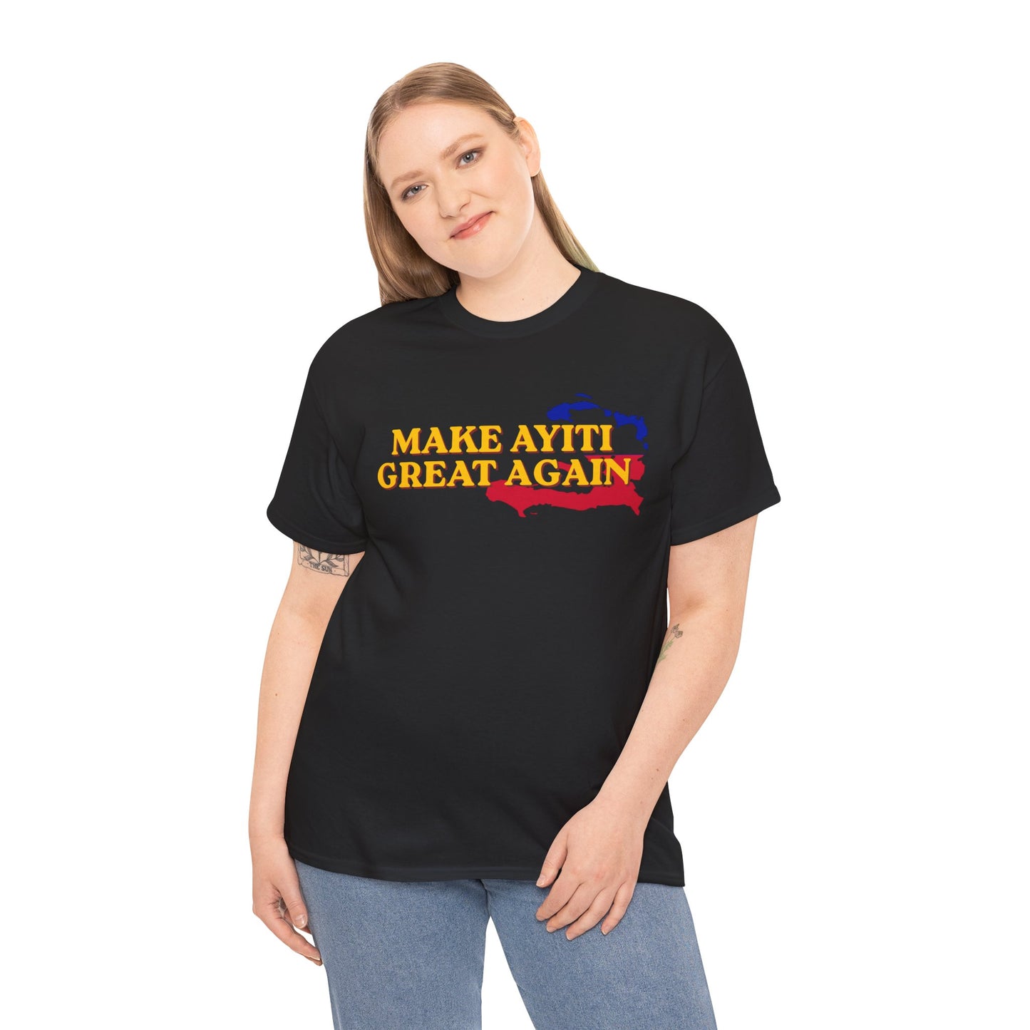 Make Ayiti Great Again T-Shirt | Haiti Flag Map Tee