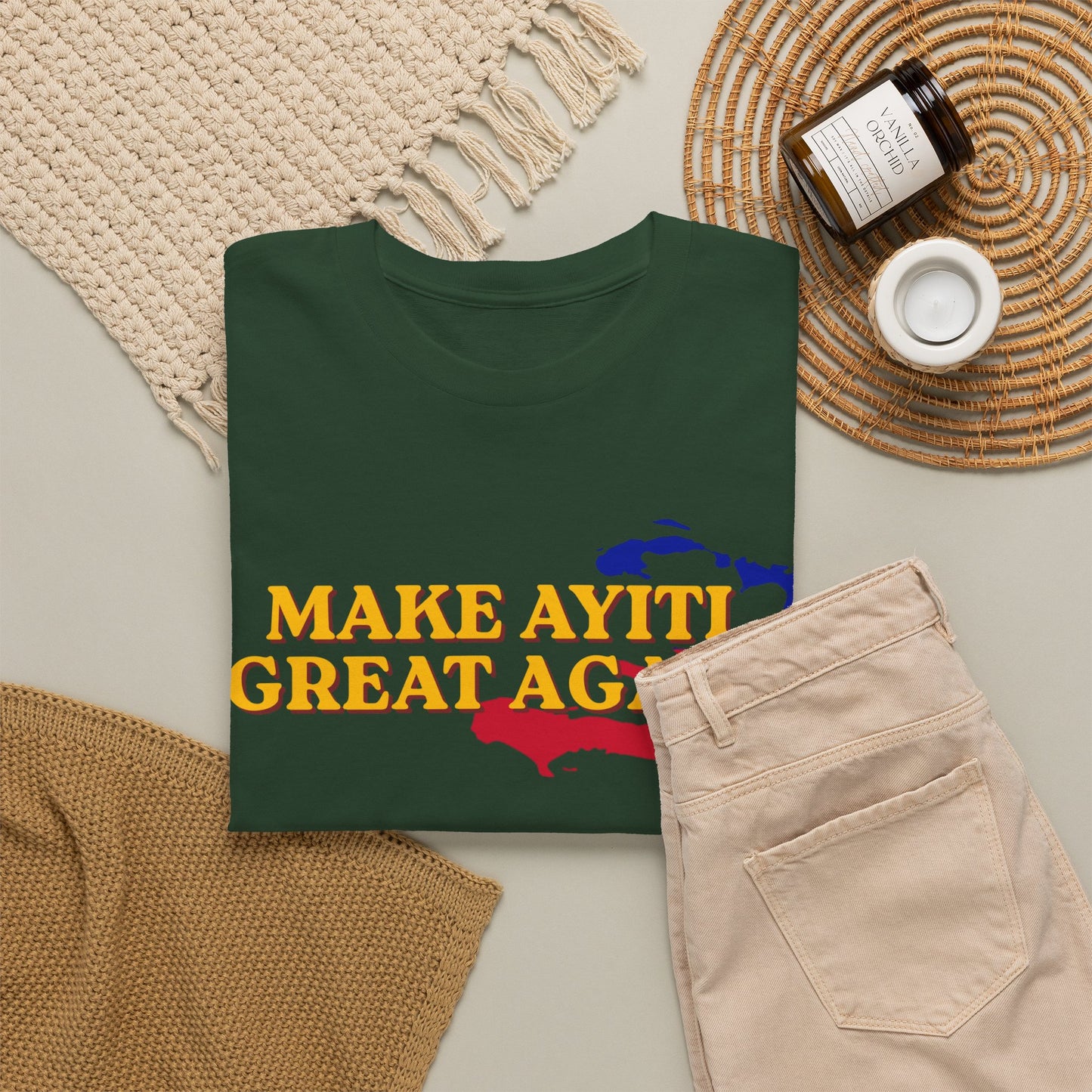 Make Ayiti Great Again T-Shirt | Haiti Flag Map Tee