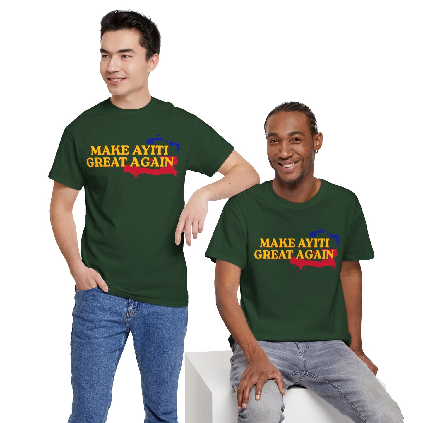 Make Ayiti Great Again T-Shirt | Haiti Flag Map Tee