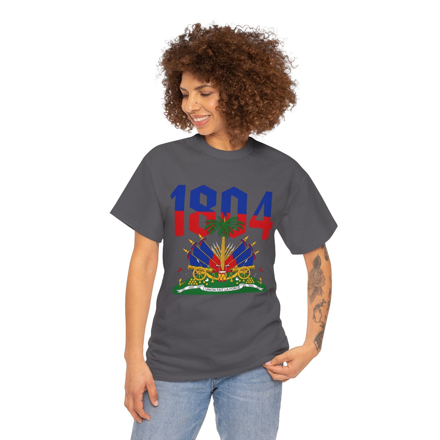 1804 Haitian Coat of Arms Tee | Neg Lakay Portrait Tee, Haitian Heritage Shirt
