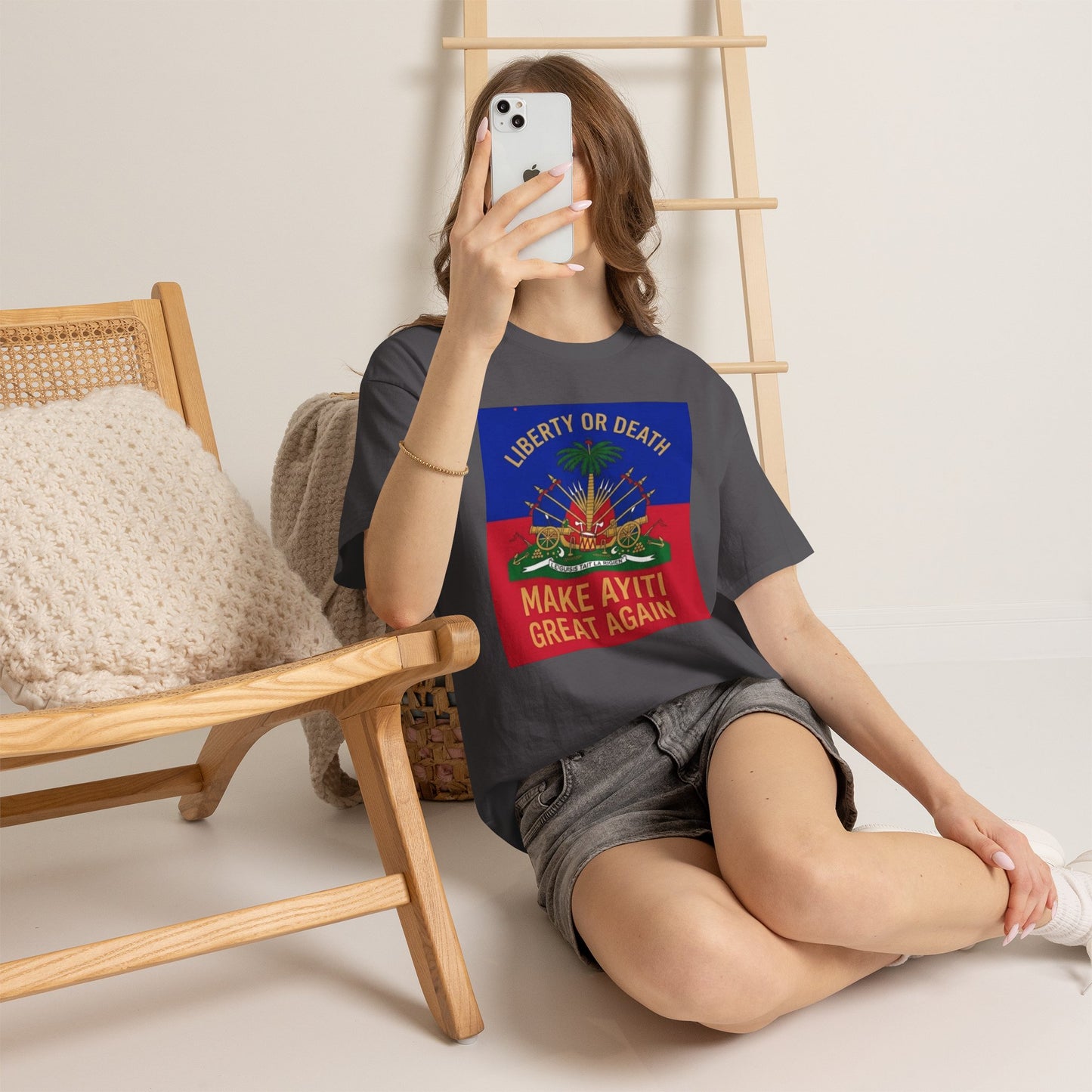 Make Ayiti Great Again T-Shirt | Haitian Flag Coat of Arms, Liberty or Death
