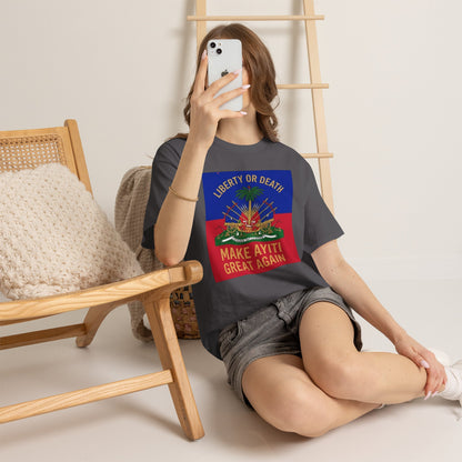 Make Ayiti Great Again T-Shirt | Haitian Flag Coat of Arms, Liberty or Death