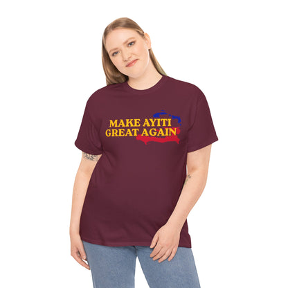Make Ayiti Great Again T-Shirt | Haiti Flag Map Tee